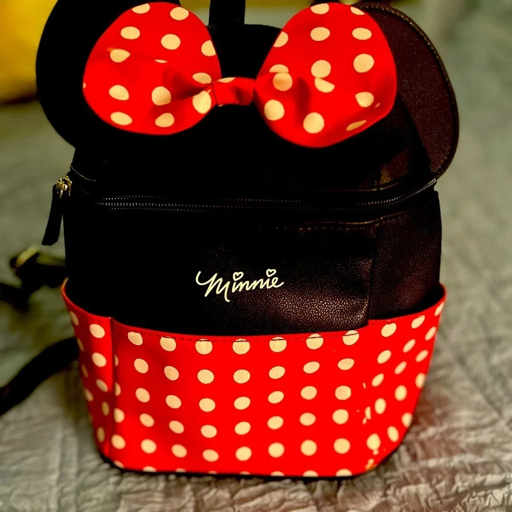 Disney Minnie Mouse Red and Black Polka Dot Backpack Dani by Danielle Nicole